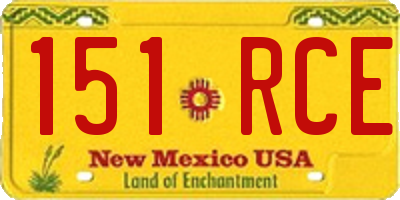 NM license plate 151RCE