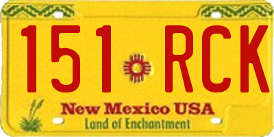 NM license plate 151RCK