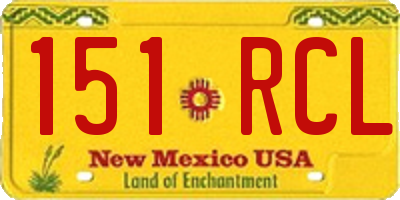 NM license plate 151RCL