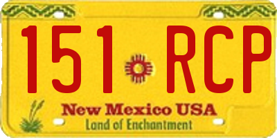NM license plate 151RCP