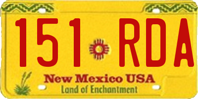 NM license plate 151RDA