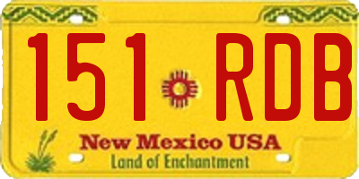 NM license plate 151RDB