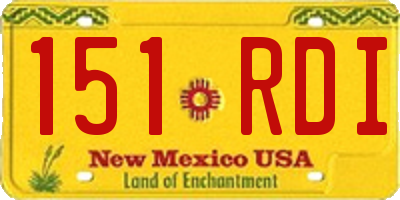 NM license plate 151RDI