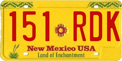 NM license plate 151RDK