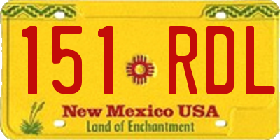 NM license plate 151RDL