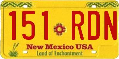 NM license plate 151RDN