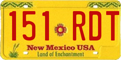 NM license plate 151RDT