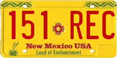 NM license plate 151REC