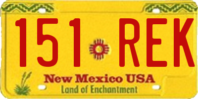 NM license plate 151REK