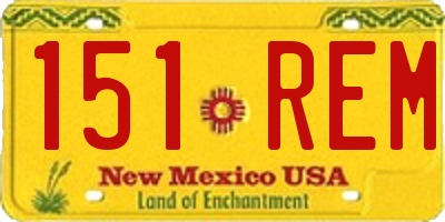 NM license plate 151REM