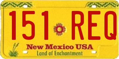 NM license plate 151REQ