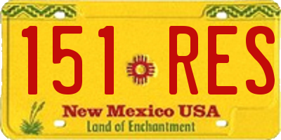 NM license plate 151RES