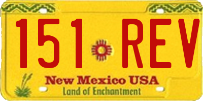 NM license plate 151REV