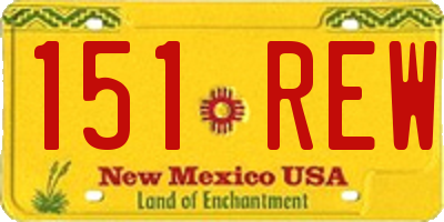 NM license plate 151REW