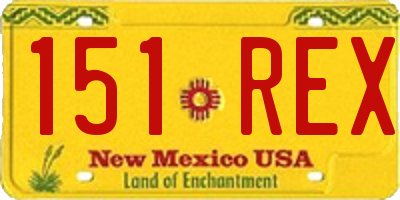 NM license plate 151REX
