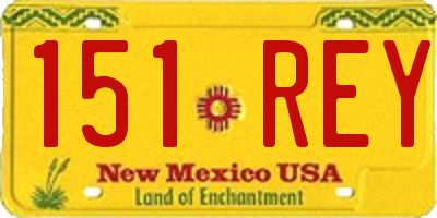 NM license plate 151REY