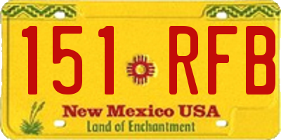 NM license plate 151RFB