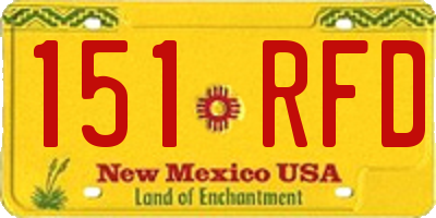 NM license plate 151RFD