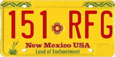 NM license plate 151RFG
