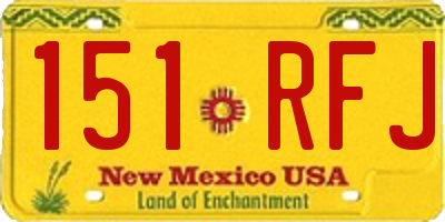 NM license plate 151RFJ