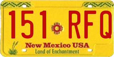 NM license plate 151RFQ