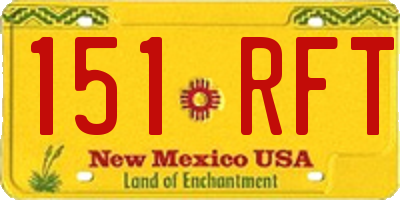NM license plate 151RFT