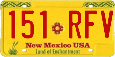NM license plate 151RFV