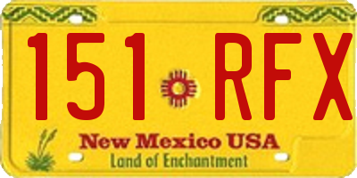 NM license plate 151RFX