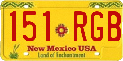 NM license plate 151RGB