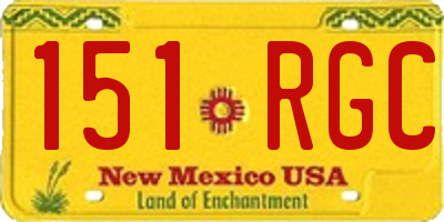NM license plate 151RGC