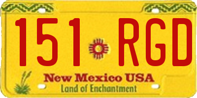 NM license plate 151RGD