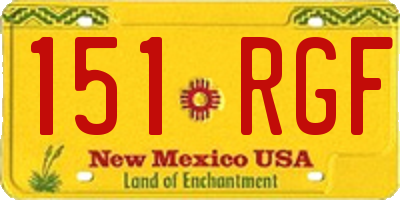 NM license plate 151RGF