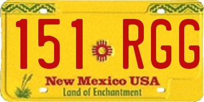 NM license plate 151RGG