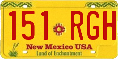NM license plate 151RGH