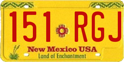 NM license plate 151RGJ
