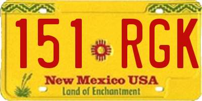 NM license plate 151RGK