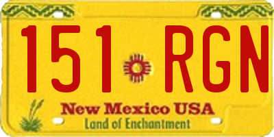 NM license plate 151RGN