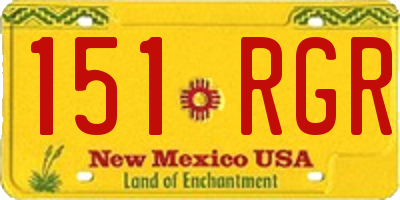 NM license plate 151RGR