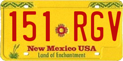 NM license plate 151RGV