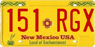 NM license plate 151RGX