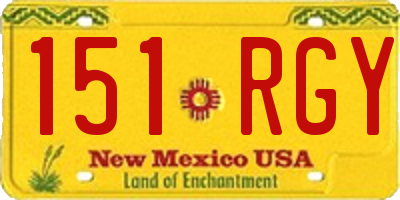 NM license plate 151RGY