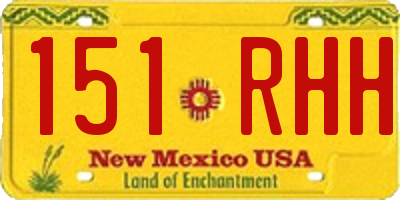 NM license plate 151RHH