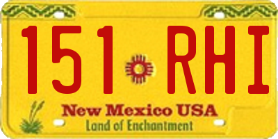 NM license plate 151RHI