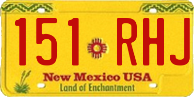 NM license plate 151RHJ