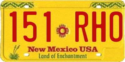 NM license plate 151RHO