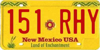 NM license plate 151RHY