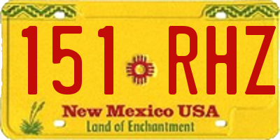 NM license plate 151RHZ