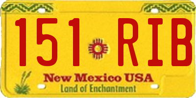 NM license plate 151RIB