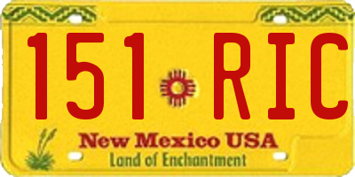 NM license plate 151RIC