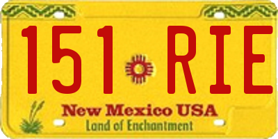 NM license plate 151RIE